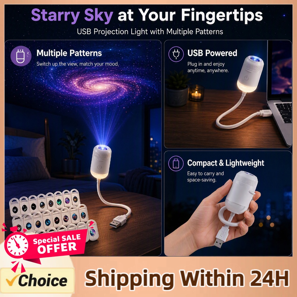 Home Lighting And Decor - Lampu Proyektor Langit Berbintang USB HD,