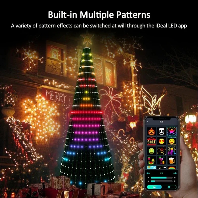 Home Lighting And Decor - Lampu Pohon Bintang Natal RGB LED,