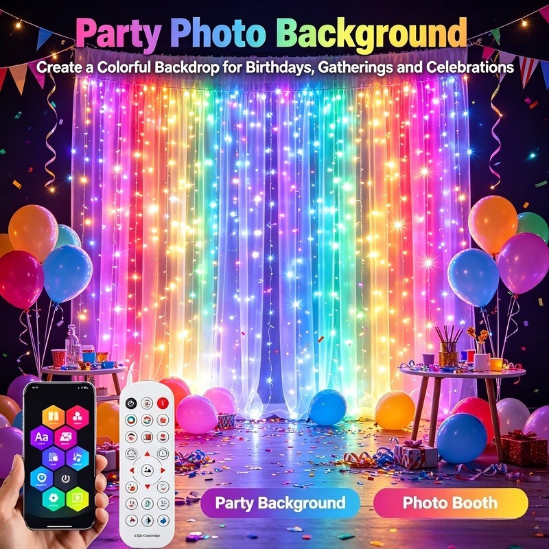 Fairy Light Curtain - Lampu Tirai LED yang Dikendalikan Aplikasi