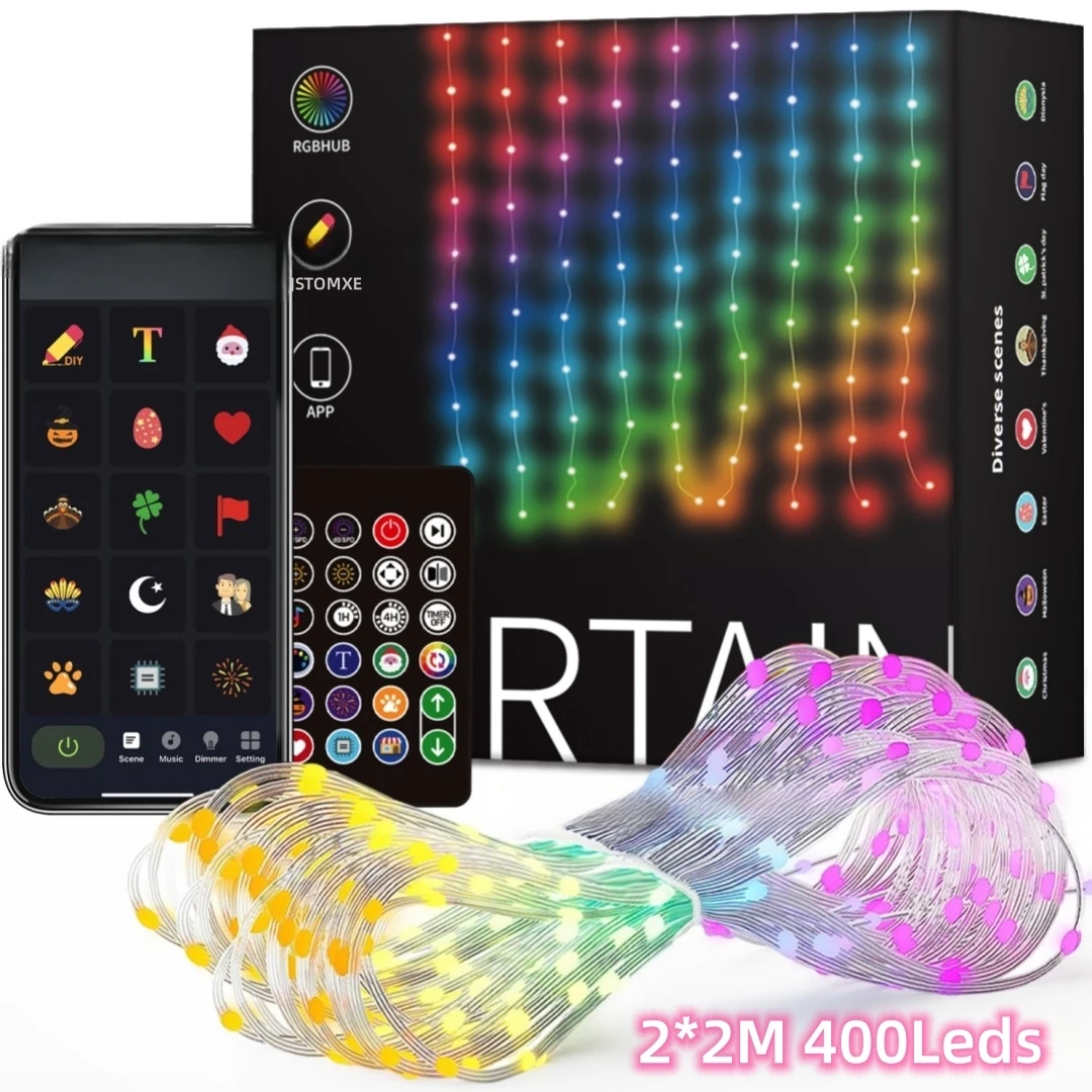 Fairy Light Curtain - Tirai animasi APP cerdas USB String