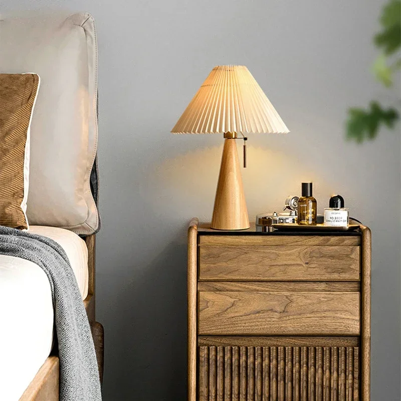 Home Lighting And Decor - Lampu Meja Lipit Retro Lampu Kayu