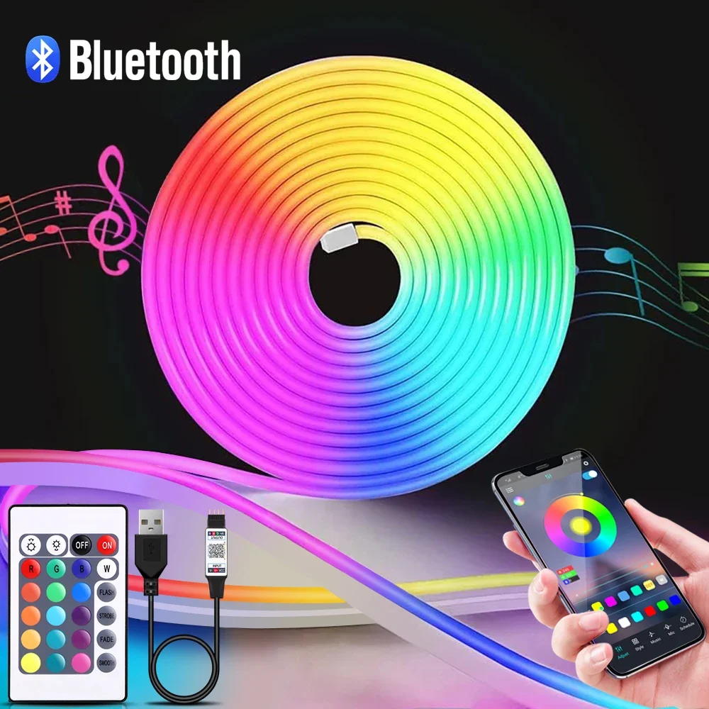 Home Lighting And Decor - Lampu Strip LED Neon RGB 1-5m