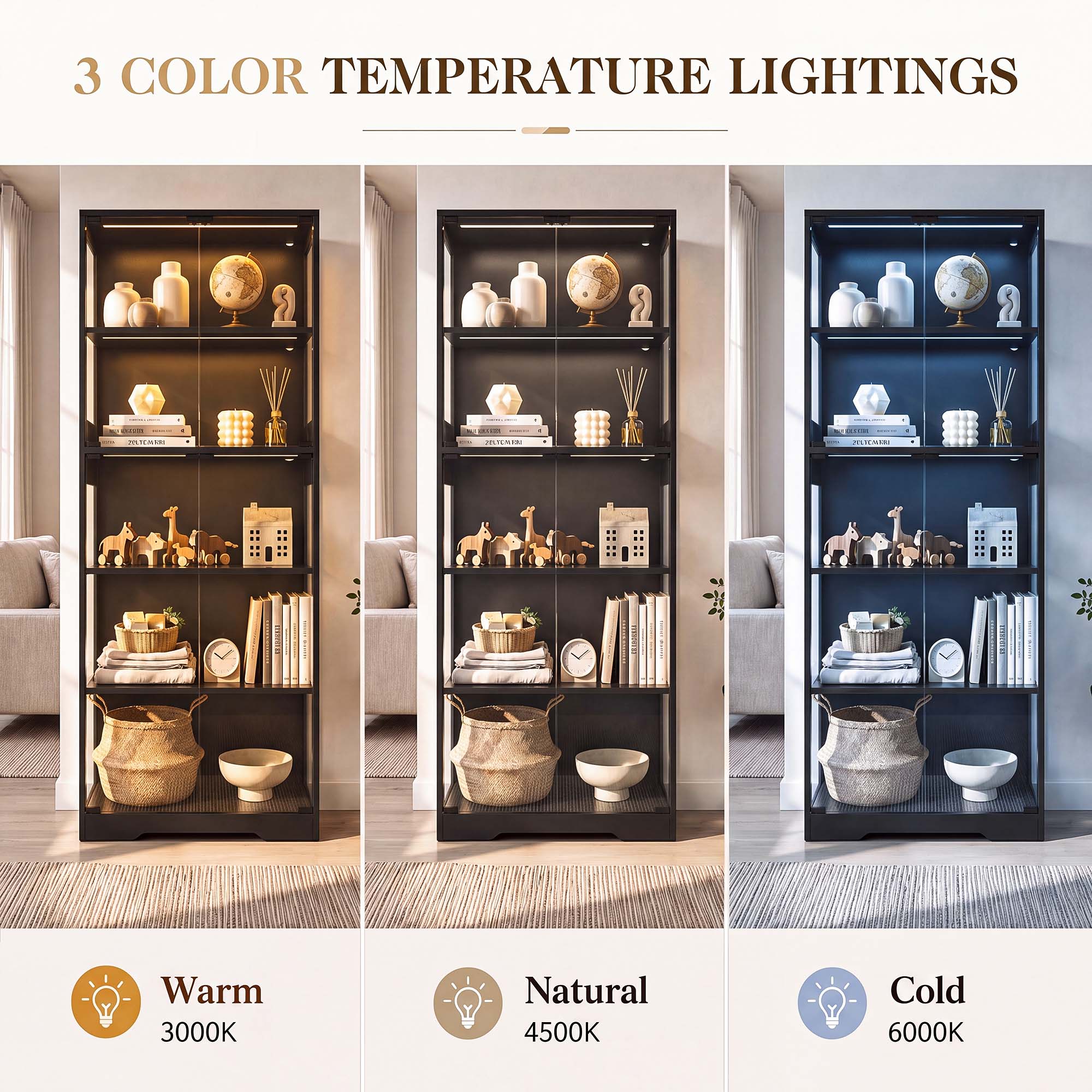 TCGBKAF Lemari Pajangan 5 Ting - Home Lighting And Decor ulasan dan harga