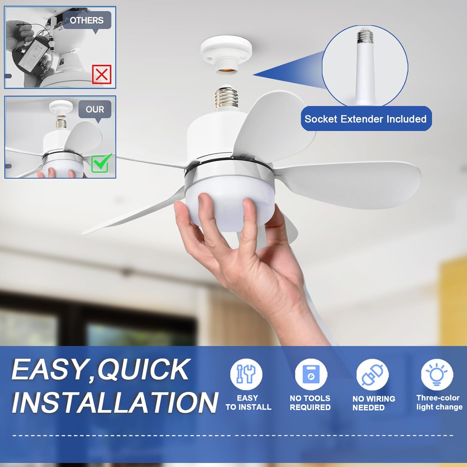 Lampu Kipas Soket dengan Remot - Home Lighting And Decor ulasan dan harga
