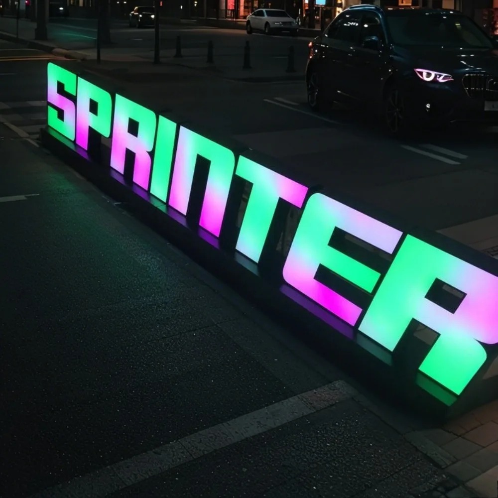 Papan Tanda LED Logam RGB Kust - Lighting Decor Company ulasan dan harga