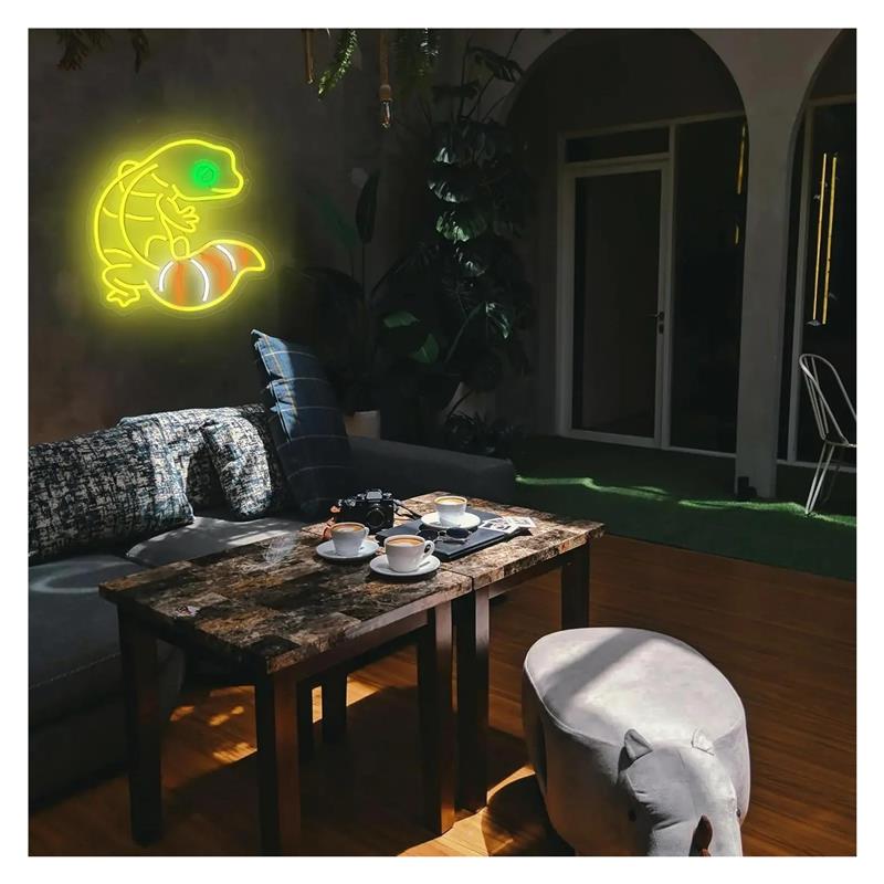 Lampu Neon Bentuk Tokek Anime  - Gecko Lighting & Decor ulasan dan harga