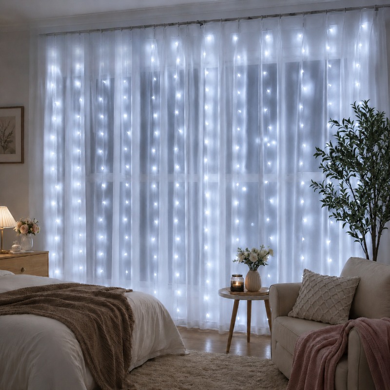 Lampu LED Tirai 3/4/6m, Garlan - Fairy Light Curtain ulasan dan harga