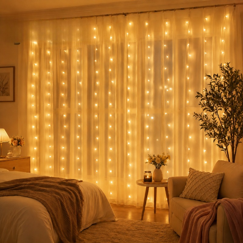 Lampu LED Tirai 3/4/6m, Garlan - Fairy Light Curtain ulasan dan harga