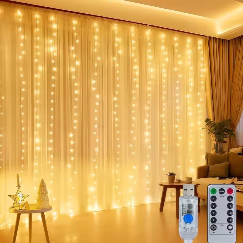 Lampu LED Tirai 3/4/6m, Garlan - Fairy Light Curtain ulasan dan harga