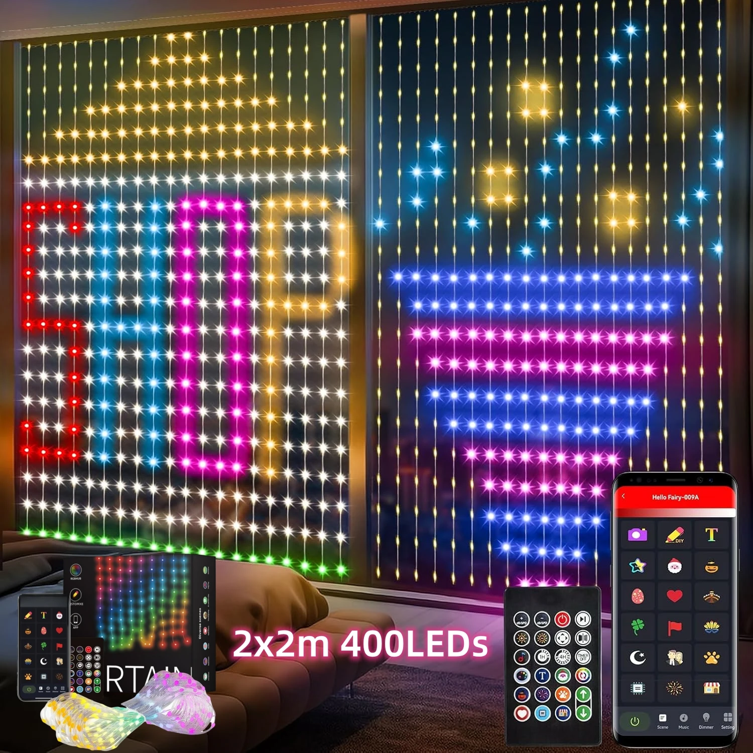 Tirai animasi APP cerdas USB S - Fairy Light Curtain ulasan dan harga