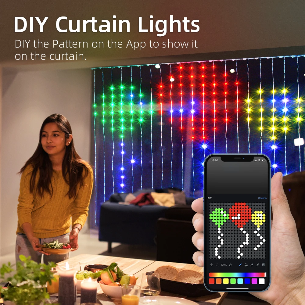 Tirai animasi APP cerdas USB S - Fairy Light Curtain ulasan dan harga